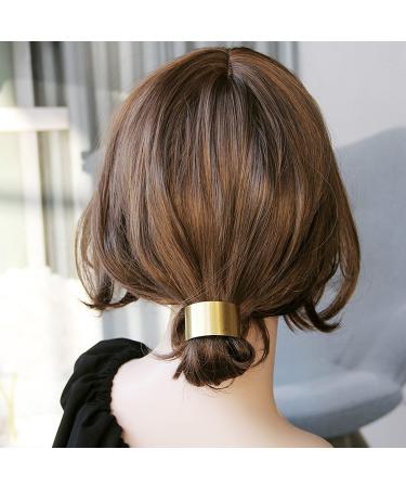 Metal Hair Cuff Set - 4 Stylish Ponytail Holders & Elastic Hair Ties | Fashion Accessories for Women & Girls - Buy Online on GoSupps.com