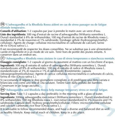 Ashwagandha Rhodiola Box of 30 Capsules - 1 Month | Calm Serenity Stress Restful Sleep Fatigue | Optim Serenity - Buy Online on GoSupps.com