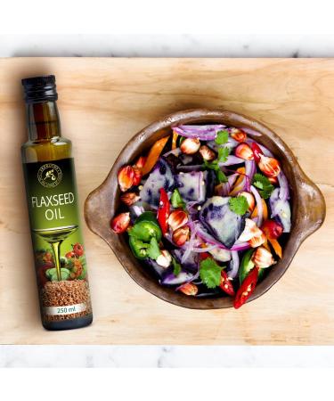 Buy Linseed Oil 250ml - Natural Cold-Pressed Omega 3 & 6 - Ideal for Dressings Sauces & Baking - Glass Bottle - Buy Online on GoSupps.com