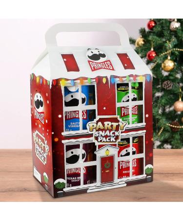 Pringles Christmas Party Snack Pack - 4 x40g Unique Flavour Tubs for Stocking Fillers Secret Santa Gifts for any Pringles Lovers with Topline Thank You Card. - Buy Online on GoSupps.com
