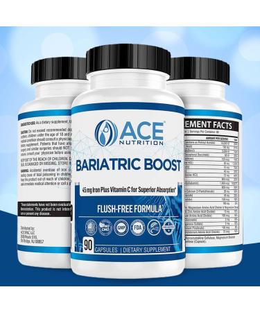 Bariatric Boost One-A-Day Multivitamin 90 Day Supply with 45mg Iron | Non-GMO Gluten Free | Made in USA | Post Gastric Bypass Sleeve Surgery - Buy Online on GoSupps.com