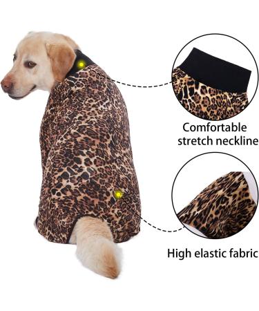 AXCIMOND Dog Recovery Suit for Dogs - Post-Op Wound Protection - Long-Sleeved Castration Body Suit for Males & Females - 3XL Leopard Design - Buy Online on GoSupps.com