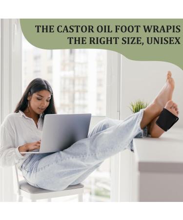 LEEKALOS Organic Reusable Castor Oil Pack for Feet | Foot Compression Wrap with Hooks & Loops | Best for Moisturizing & Relaxation - Buy Online on GoSupps.com