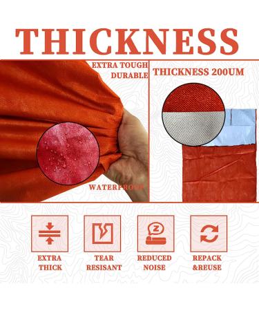 BESTHUNTINER Emergency Sleeping Bag - Lightweight, Waterproof, Reusable Thermal Bivy Sack Shelter Kit - Orange - Buy Online on GoSupps.com
