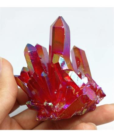 Room Decoration 145g Natural red Quartz Cluster Beautiful red Aura Angel Crystal Cluster Reiki Titanium Coating Cluster yuebang - Buy Online on GoSupps.com