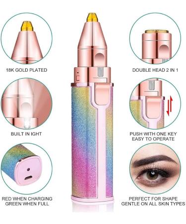 2 in 1 Facial Hair Remover for Women - Eyebrow Trimmer & Epilator | Lady Shavers for Body, Lips, Nose, and Face - Buy Online on GoSupps.com