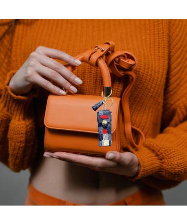Kapitomanio Leather Lip Balm Holder Keychain - Grey | Chapstick Keychain for Women & Girls | Backpack, Wallet, Purse Charm - Buy Online on GoSupps.com