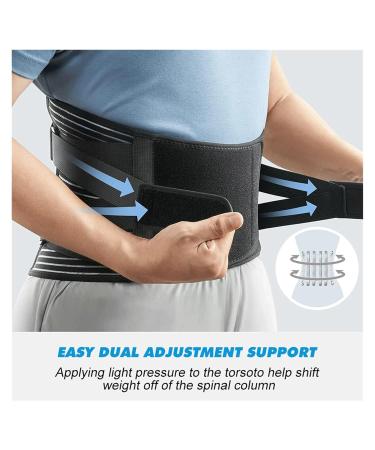 mdlian 2XL Back Brace for Lower Back Pain Relief | Breathable Support Belt for Men & Women | 6 Stays Lumbar Support - Color D - Buy Online on GoSupps.com