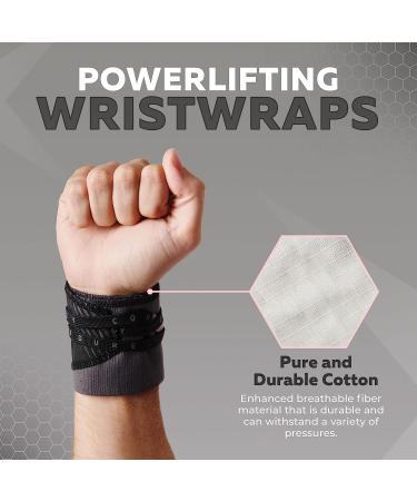 PICSIL Adjustable Wrist Straps - Premium Fabric Gym Wrist Wraps for Weightlifting - Yoga Support for Men and Women (1 Pair, Grey/Black) - Buy Online on GoSupps.com