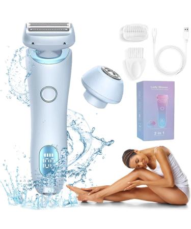 Duskofficial Razor Dusk Official The Glide Pro 3.0 Electric Razors for Women Portable Smooth Electric Shaver for Women 2 in 1 Waterproof Electric Shaver Razors Wet & Dry (Blue)