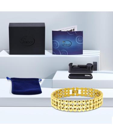 JEROOT 3X Strength Magnetic Bracelet for Women - Titanium Steel Gold Adjustable (3500 Gauss) - International Shipping Available - Buy Online on GoSupps.com