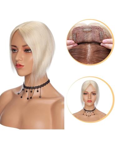 Rich Choices Clip-in Hair Topper for Women - 130% Dense Remy Human Hair Extensions 40cm #60 Wei blond - 50g Toupet - Buy Online on GoSupps.com