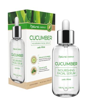 Natural Chemist Cucumber & Aloe Face Serum - Calming & Reduces Redness Hydrates & Moisturizes Dry Skin Soothing Facial Serum - Cruelty Free Korean Skincare For All Skin Types - 1.69 Fl. oz/ 50ml