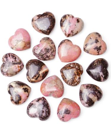 Xiannvxi 10 PC Heart Stones Set - Rhodochrosite & Black Line Rhodolith Healing Crystals | Natural Gemstones for Love & Happiness - Buy Online on GoSupps.com