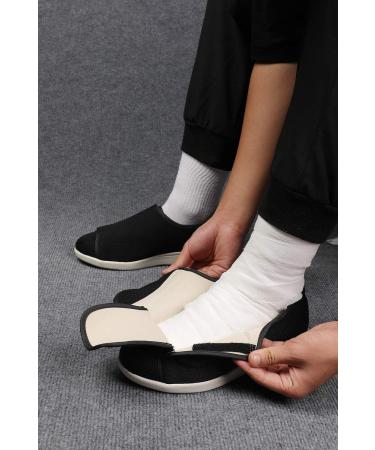 Women's Wide Width Diabetic Walking Shoes - Adjustable Comfort for Plantar Fasciitis, Bunions, Arthritis - 10.5 Wide Black - Buy Online on GoSupps.com