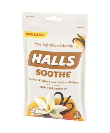 HALLS Soothe Honey Vanilla Cough Drops - 30 Drops | Best International Shipping - Buy Online on GoSupps.com