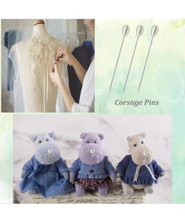 200PCS Teardrop Pearl Corsage Pins | 2 Wedding Bouquet Straight Sewing Pins for Jewelry & DIY Decoration - White - Buy Online on GoSupps.com