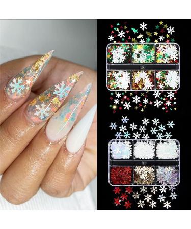 Trendy Christmas DIY DIY Nail Accessories Glitter Set 3D Snowflake Sequins Christmas Nail Stickers for Nail Art Decoration(03) Style03 - Buy Online on GoSupps.com