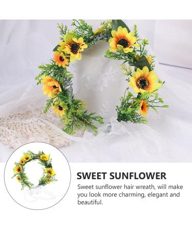 Lurrose Flower Headband & Sunflower Crown - Boho Flower Wreath & Halo Headdress for Weddings & Beaches - International Shipping Available - Buy Online on GoSupps.com