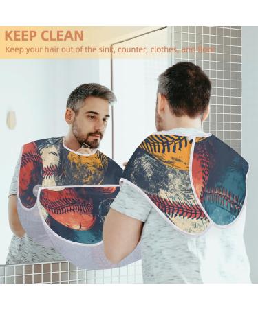 Colored Baseballs Beard Bib Apron - Men's Beard Hair Catcher | Perfect Gift for Father's Day Anniversary & Christmas - 2 Suction Cups Included - Buy Online on GoSupps.com