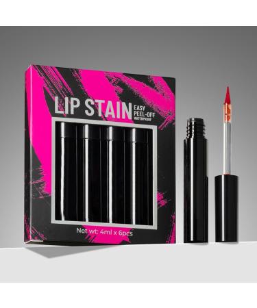 Peel Off Lip Paint Set makeup lip color peeloff 6 pieces intensive pigment transfers for women girlfriend family wife sister - Buy Online on GoSupps.com