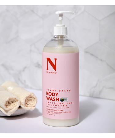 Dr. Natural Body Wash - Invigorating Rosewater 32 oz | Moisturizing Hypoallergenic & Plant-Based - Ideal for Dry Skin Enriched with Organic Shea Butter - Buy Online on GoSupps.com