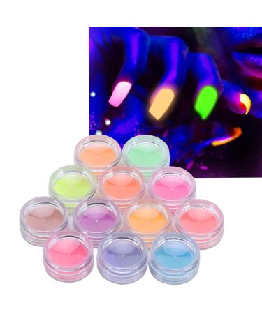 Fluorescence Nail Powder - 12 Box Neon Acrylic Glitter for Stunning Nail Art Decoration | International Shipping Available - Buy Online on GoSupps.com