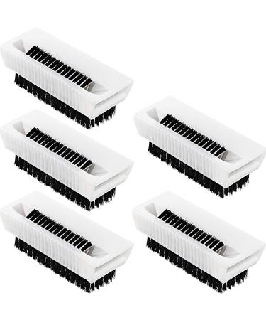 5 Pieces Hand Scrub Brushes for Cleaning Fingernail Nail Brush Stiff for Men Non Disposable Scrub Brush Heavy Duty Plastic Cleaning Brushes for Hands Nail Cleaning (White and Black)