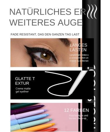  Generisch Liquid Eye Liner Matte Waterproof Lip Liner Long Lasting 12 Colors Soft Color Pencil Eyeshadow Makeup Retractable - Buy Online on GoSupps.com