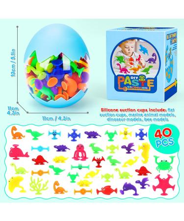 40 Pcs Dinosaur Suction Bath Toys for 4 Year Olds - Sensory Toy for Toddlers - Mould Free & Travel-Friendly - Great Gift for Kids Ages 3-10 - Buy Online on GoSupps.com