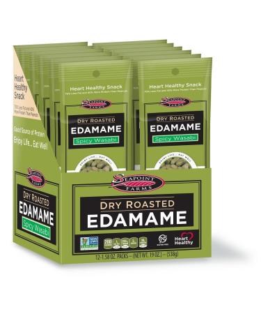 Seapoint Farms Dry Roasted Edamame - Spicy Wasabi - 1.58 Ounce (Pack of 12)