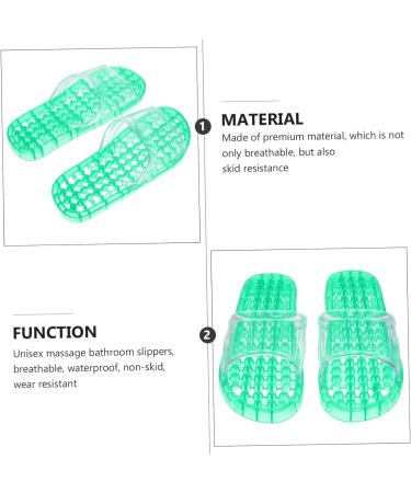 MAGICLULU 2 Pairs Slippers Quick Drying Shower Slippers Green Home Indoor Slippers Non Dorm Shoes Gym Foot Spa Soak Tub Shower Footware Massaging Travel Pvc Household Plastic Barrel 25x9.5cm 8x2pcs Greenx2pcs - Buy Online on GoSupps.com