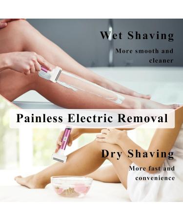 Beanify 2024 Led Display Electric Razor Beauty Women's Wet & Dry Electric Shaver Painless 4 in 1 Painless Body Razors Cordless 3-Blade Ladies Shaver for Legs Arm Underarms Bikini Purple Pink - Buy Online on GoSupps.com