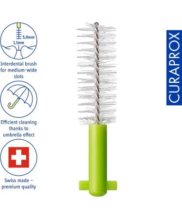 Curaprox Interdental Brushes 011 Prime - Green Refill Pack (8 Pieces 1.1mm Diameter 5mm Effectiveness) | International Shipping Available - Buy Online on GoSupps.com