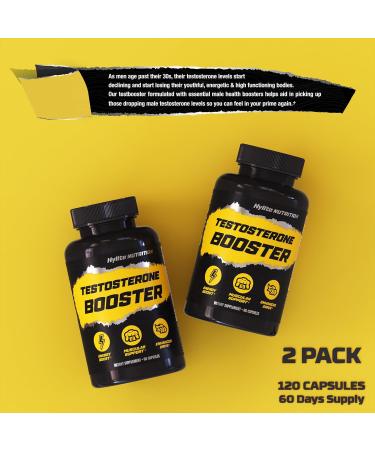 Testosterone Booster for Men | Enhance Muscle Growth Libido & Stamina | Tongkat Ali Workout Supplement - Total T Test Boost (2 Pack - Buy Online on GoSupps.com