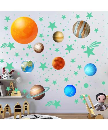 Glow in The Dark Stars Wall Stickers - 445 PCS Ceiling Stars Planets Kids Wall Decors in Green Light - Perfect for DIY Bedroom and Nursery Decor - Buy Online on GoSupps.com