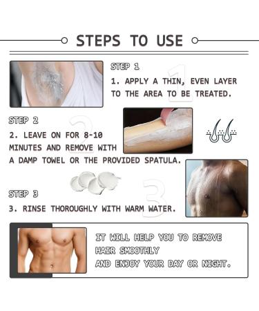 Painless Depilatory Cream for Men - Effective Hair Removal for All Skin Types - Body Arms Legs Chest - Buy Online on GoSupps.com