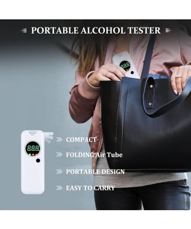 Chaoos Breathalyzer - Portable Professional High Precision Alcohol Tester with LCD Digital Display and 20 Mouthpieces, Ideal for Personal and Professional Use - White - Buy Online on GoSupps.com
