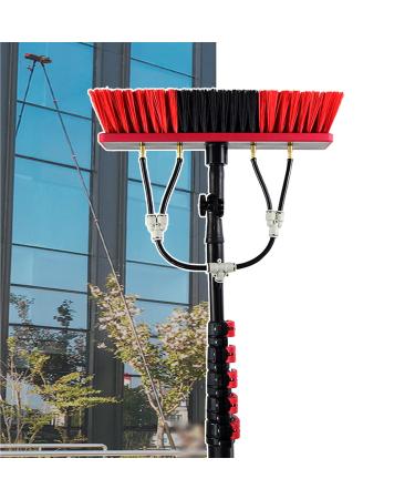 Washing Brush Aluminum Alloy Telescopic Pole 12 35ft Water Fed Brush Spray Washer High Altitude Cleaning Brush Kit for Shop Signs and Billboards 18FT/5.4M