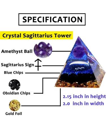 XIANNVXI Sagittarius Tower Healing Crystals Tower Crystal Tower for Positve Energy Sagittarius Gifts for Women Men Orgone Tower Spiritual Gifts for Healing Meditation Reki Bring Luck F - Sagittarius - Buy Online on GoSupps.com