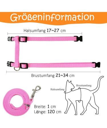 Adjustable Nylon Cat Leash Set - 2 Pieces Pink & Blue Harness for Kittens & Puppies | Soft Cat Dishes Included - Buy Online on GoSupps.com