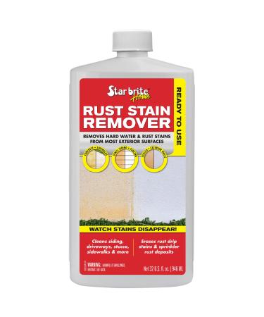 STAR BRITE Rust Stain Remover - 32 OZ - Quick & Effective Solution for Driveways Walls Sidewalks & More 32 Fluid Ounces