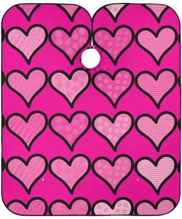 Waterproof Barber Cape - Valentine's Day Pink Heart & Cheetah Haircut Bib for Men & Women - Unisex Hair Cutting Cape - Buy Online on GoSupps.com