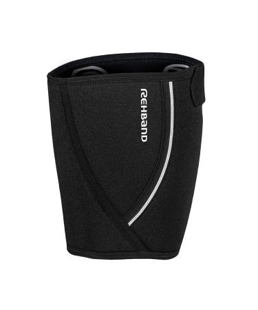 Rehband Thigh Support XXL | 5mm Neoprene Compression Sleeve for Muscle Tear & Strain | Quad Support | Fastener | Black - Buy Online on GoSupps.com