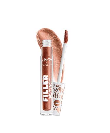 NYX PROFESSIONAL MAKEUP Filler Instinct Plumping Lip Polish  Lip Plumper Gloss - Cheap Fills (Bronze Gold) 04 Cheap Fills 0.08 Fl Oz (Pack of 1)