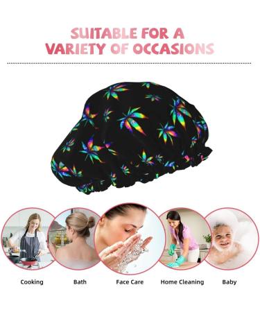 Tie Dyes Weed Leaf Shower Cap | Reusable Hair Protection Bonnet | Waterproof Bathing Hat - Buy Online on GoSupps.com