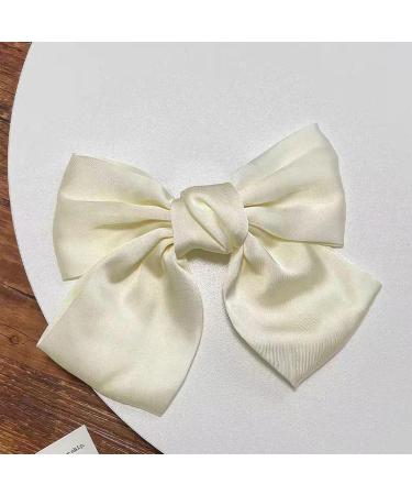 Asheyya Bow for Hair Clip Solid Color Soft Satin Silky Hairbows for Women Girls (White) - Buy Online on GoSupps.com