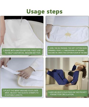 6 Pack Castor Oil Wrap Pack for Waist Thyroid Neck Knee Castor Oil Liver Wrap Pack Kit Castor Oil Wrap Organic Cotton Flannel Reusable Castor Oil Compress Wrap Pad for Liver Detox Inflammation - Buy Online on GoSupps.com