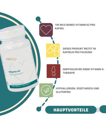 Buy Vitaclex High Dose Vitamin K2 MK-7 Capsules (100 mcg 90 Tablets) - Natural Fat-Soluble K2 D3 Therapy for Optimal Health - International Shipping Available - Buy Online on GoSupps.com