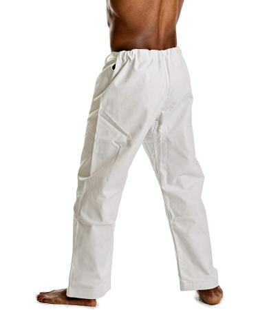 Ronin Heavyweight Karate Pants - 100% Cotton 12oz | Black, White, or Camouflage | Traditional Drawstring Waist | White Size 4 - Buy Online on GoSupps.com